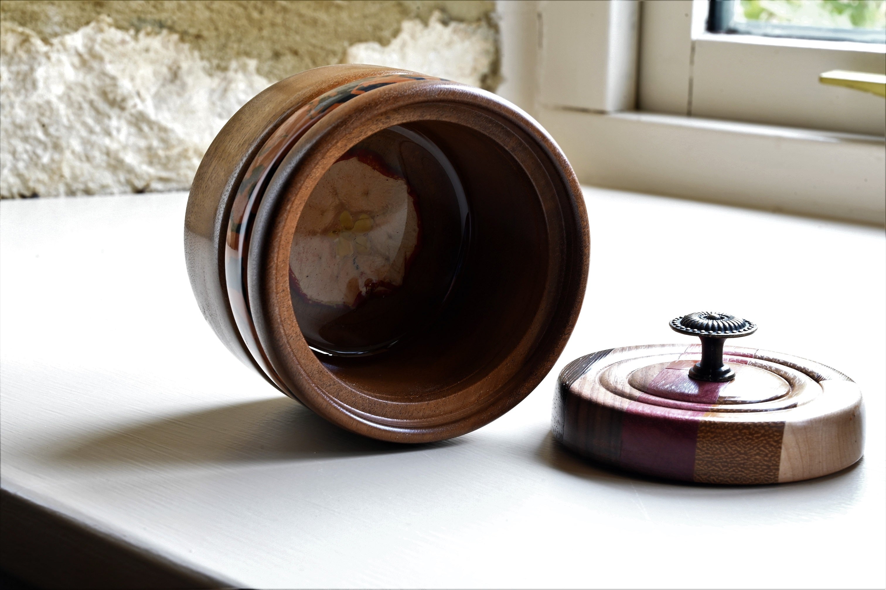 Walnut Bowl with Apple Inlay