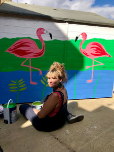 Shed Fest Flamingo Mural