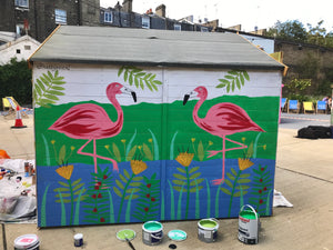 Shed Fest Flamingo Mural